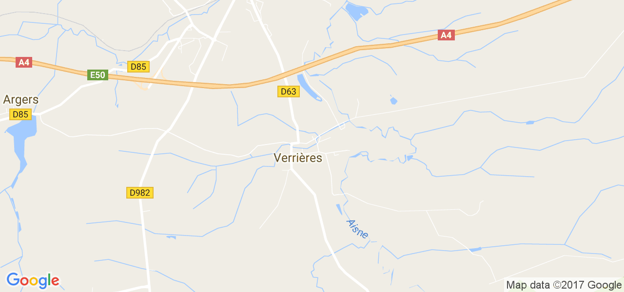 map de la ville de Verrières