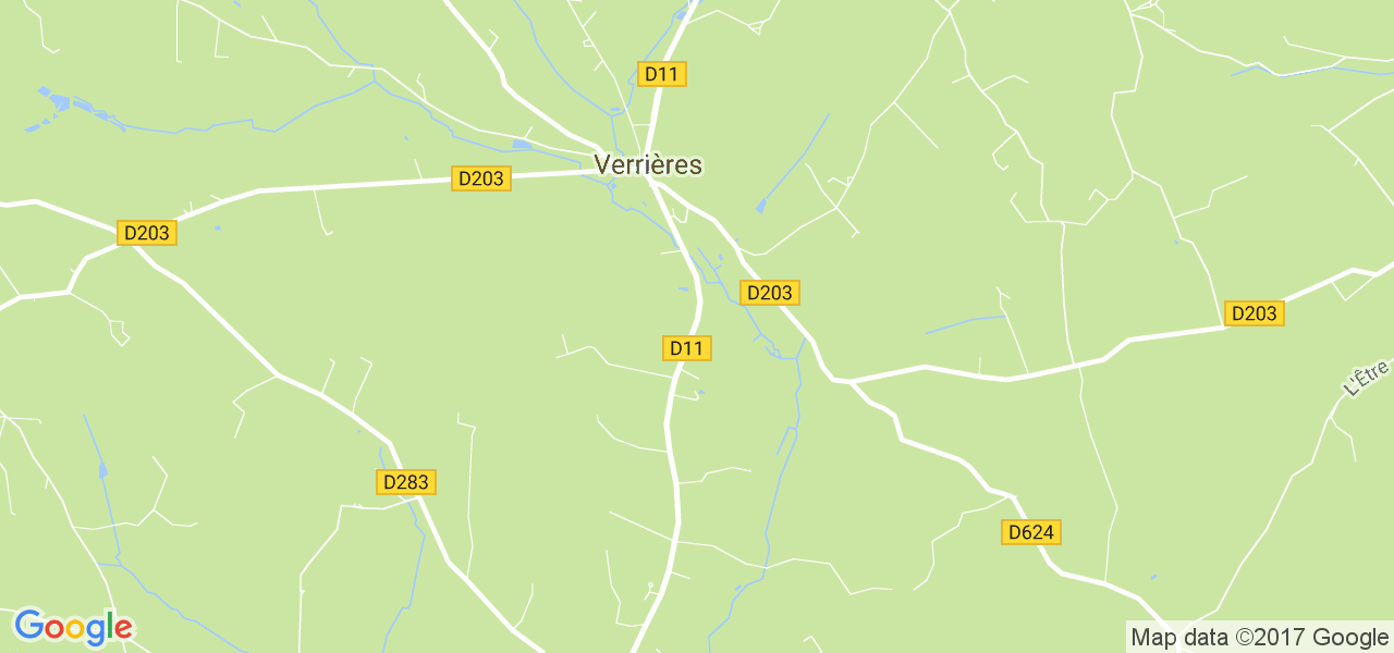 map de la ville de Verrières