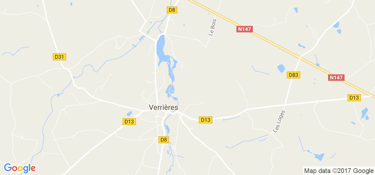 map de la ville de Verrières