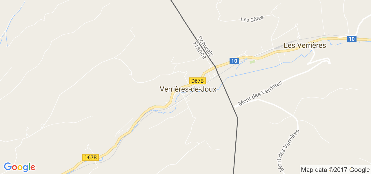 map de la ville de Verrières-de-Joux