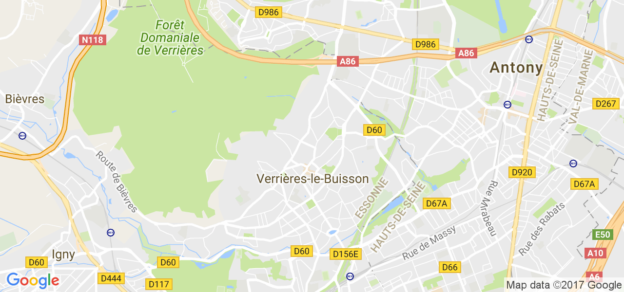 map de la ville de Verrières-le-Buisson