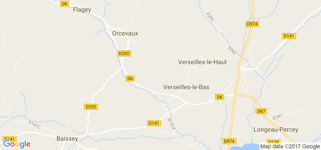 map de la ville de Verseilles-le-Bas