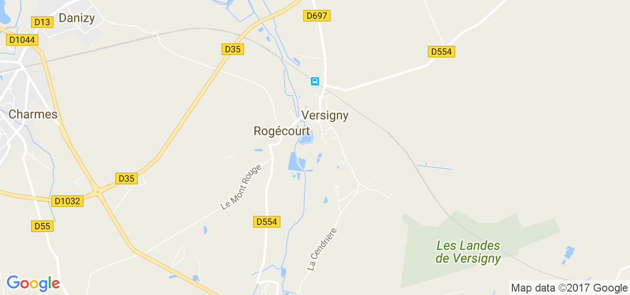 map de la ville de Versigny