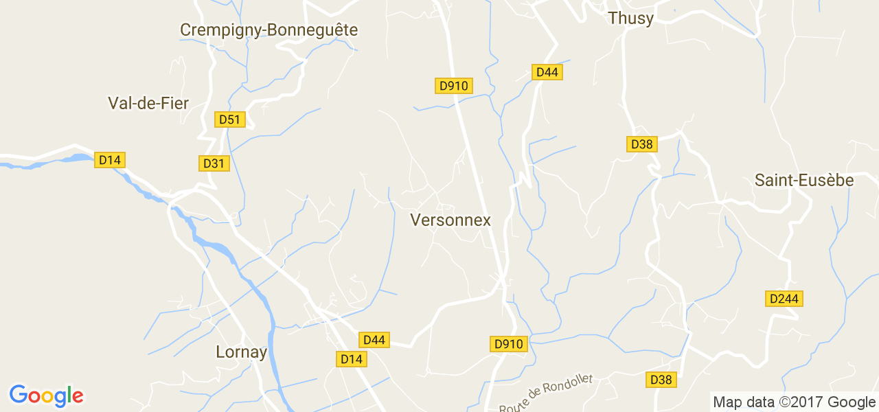 map de la ville de Versonnex