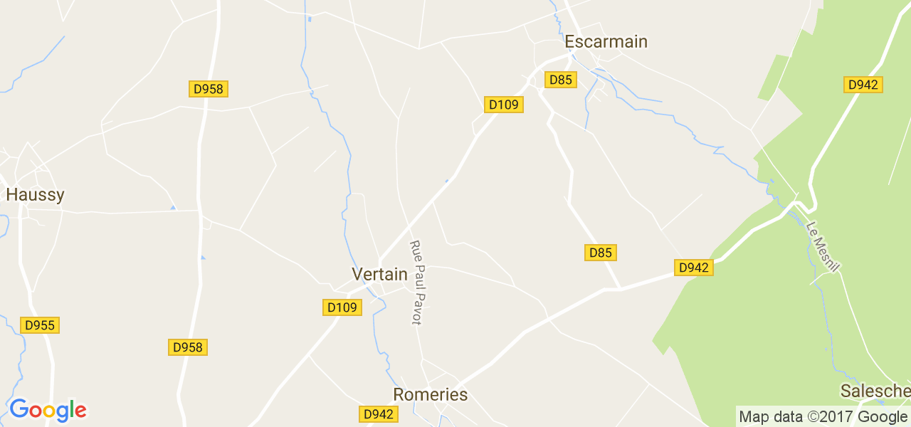 map de la ville de Vertain