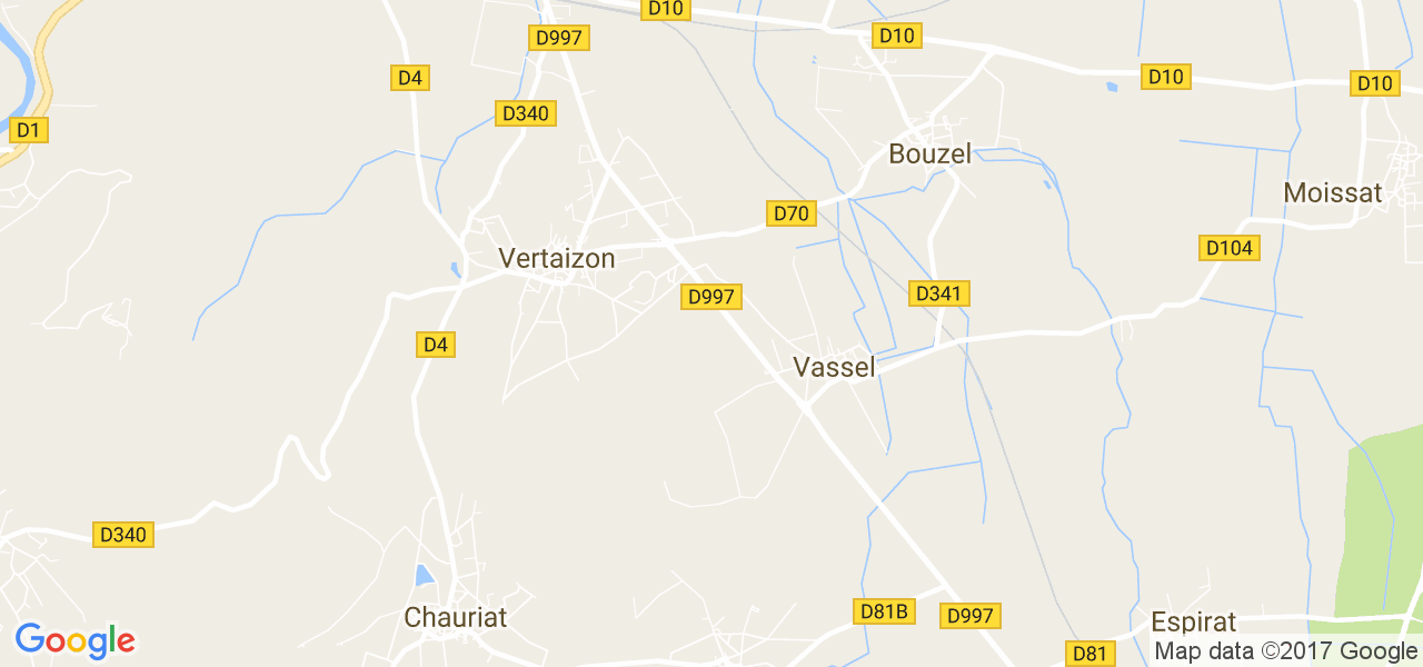 map de la ville de Vertaizon