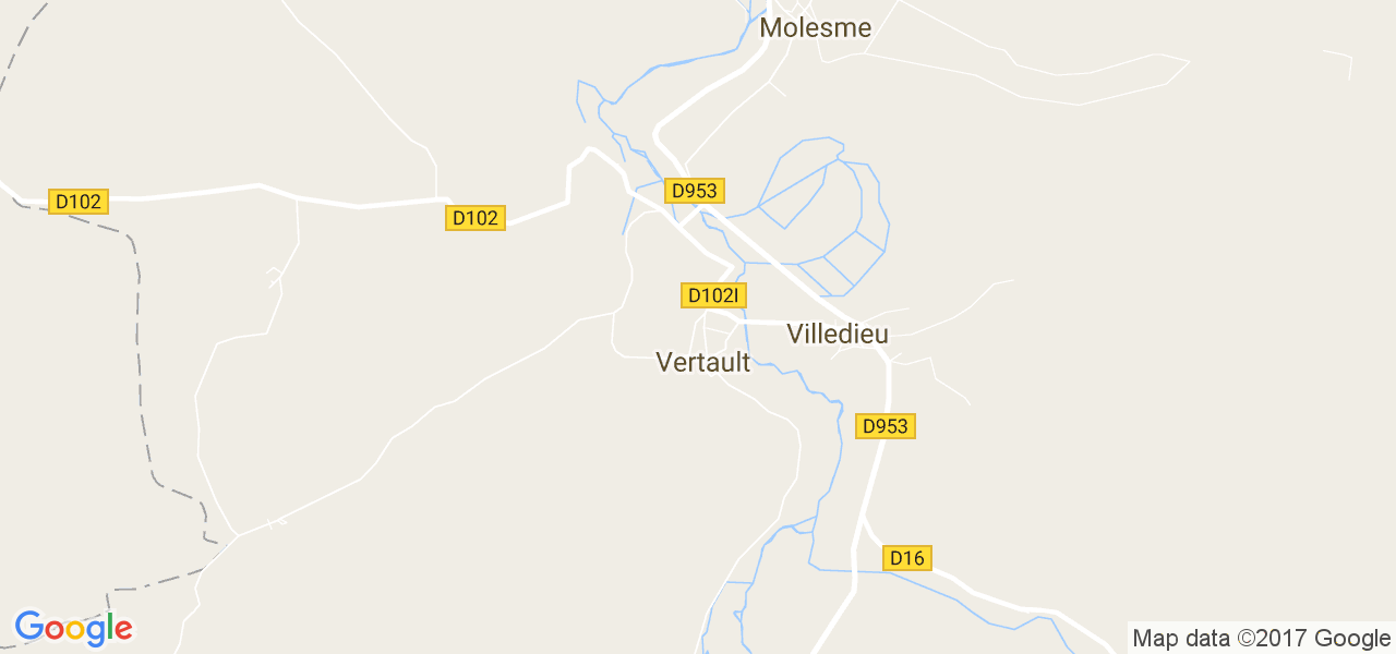 map de la ville de Vertault