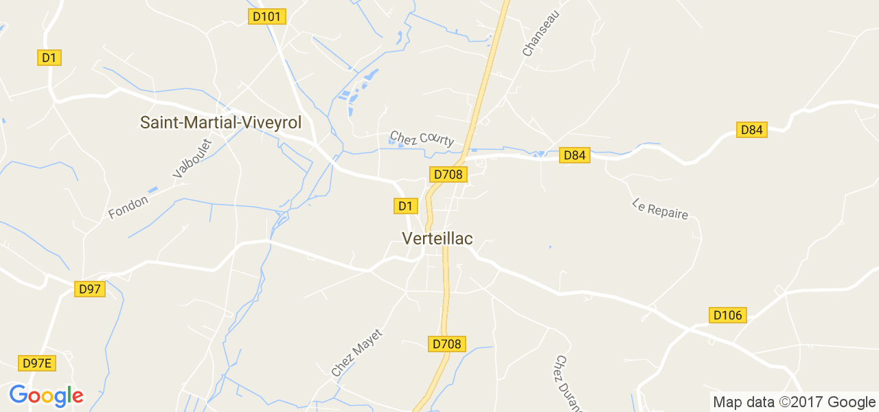 map de la ville de Verteillac