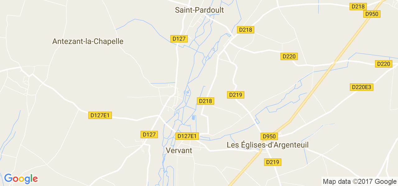 map de la ville de Vervant