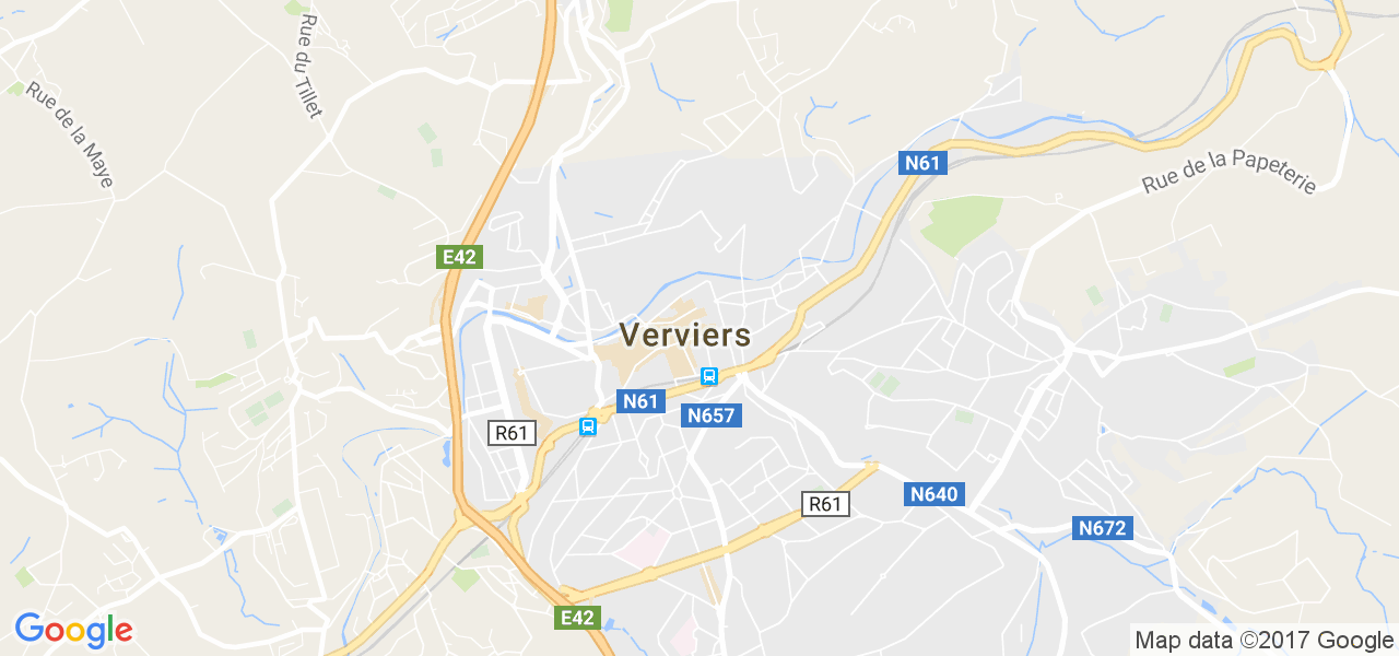 map de la ville de Verviers