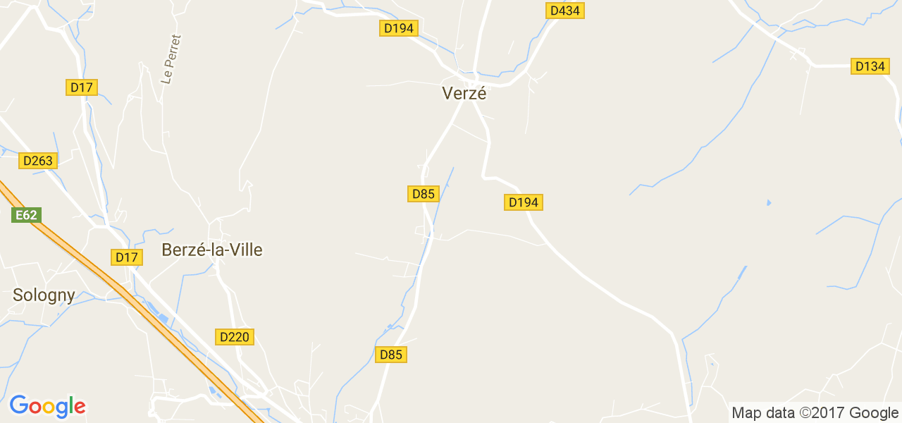 map de la ville de Verzé