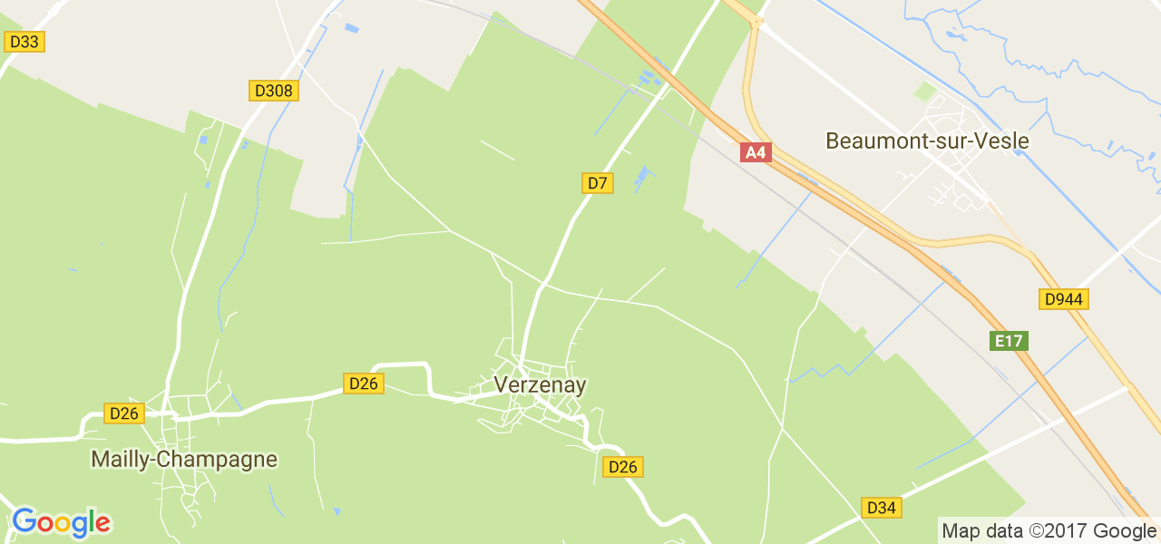 map de la ville de Verzenay