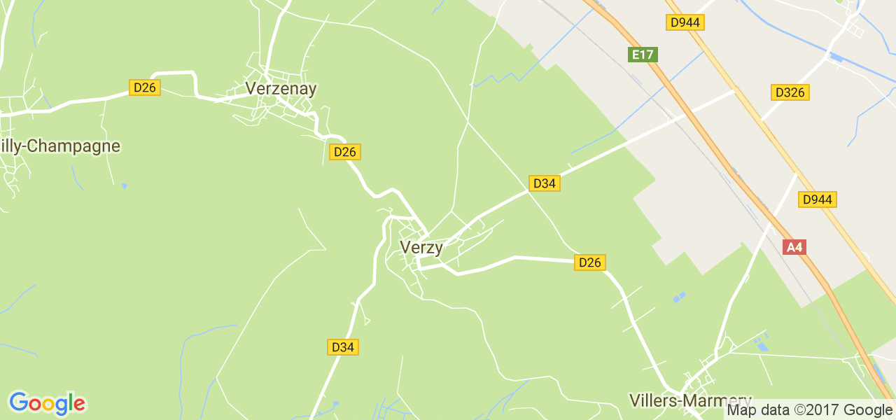 map de la ville de Verzy