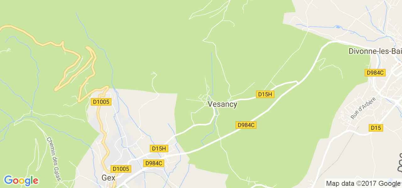 map de la ville de Vesancy