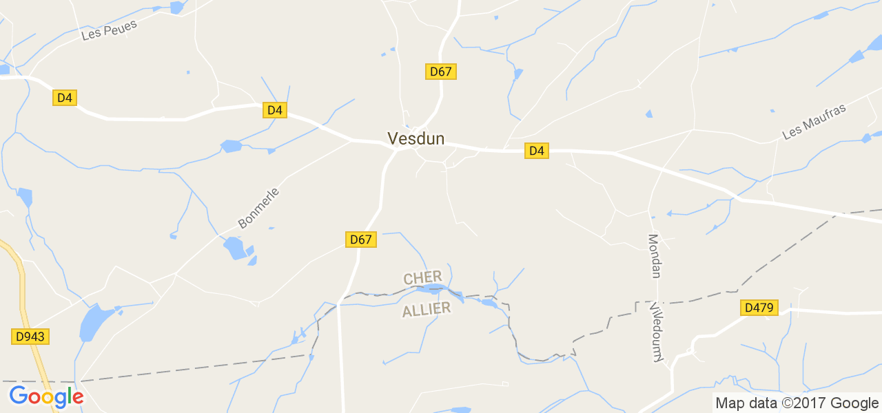 map de la ville de Vesdun