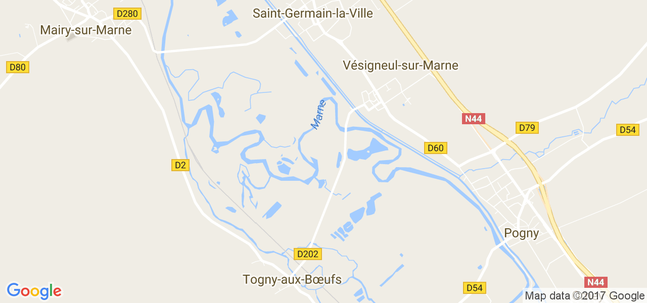 map de la ville de Vésigneul-sur-Marne