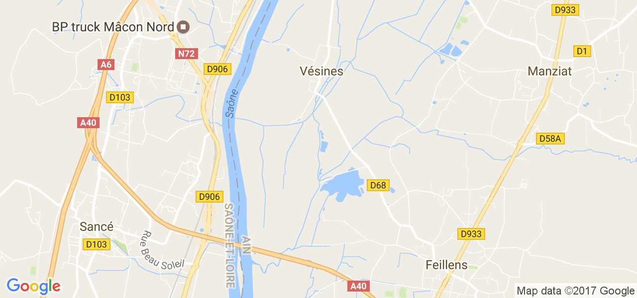 map de la ville de Vésines