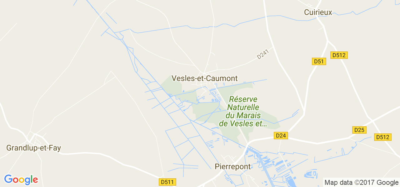 map de la ville de Vesles-et-Caumont