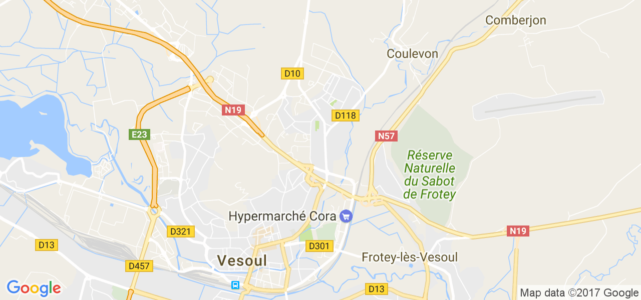 map de la ville de Vesoul