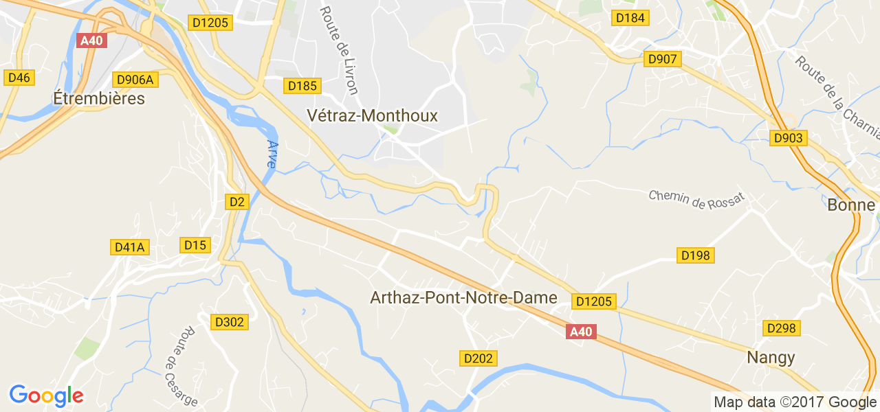 map de la ville de Vétraz-Monthoux