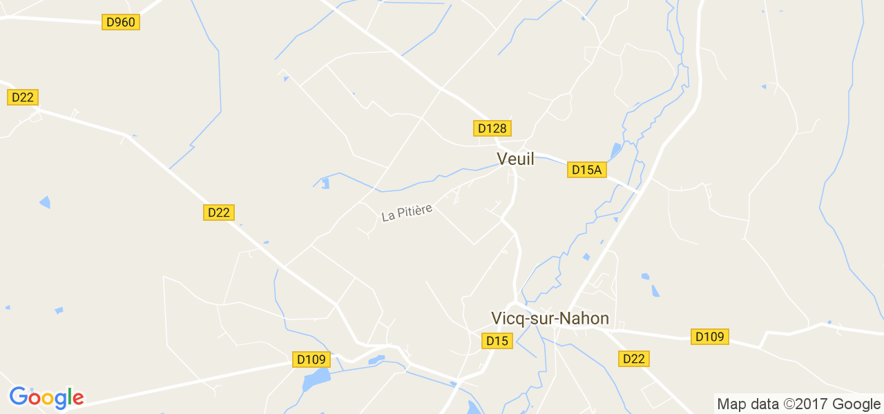 map de la ville de Veuil