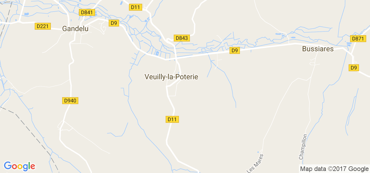 map de la ville de Veuilly-la-Poterie