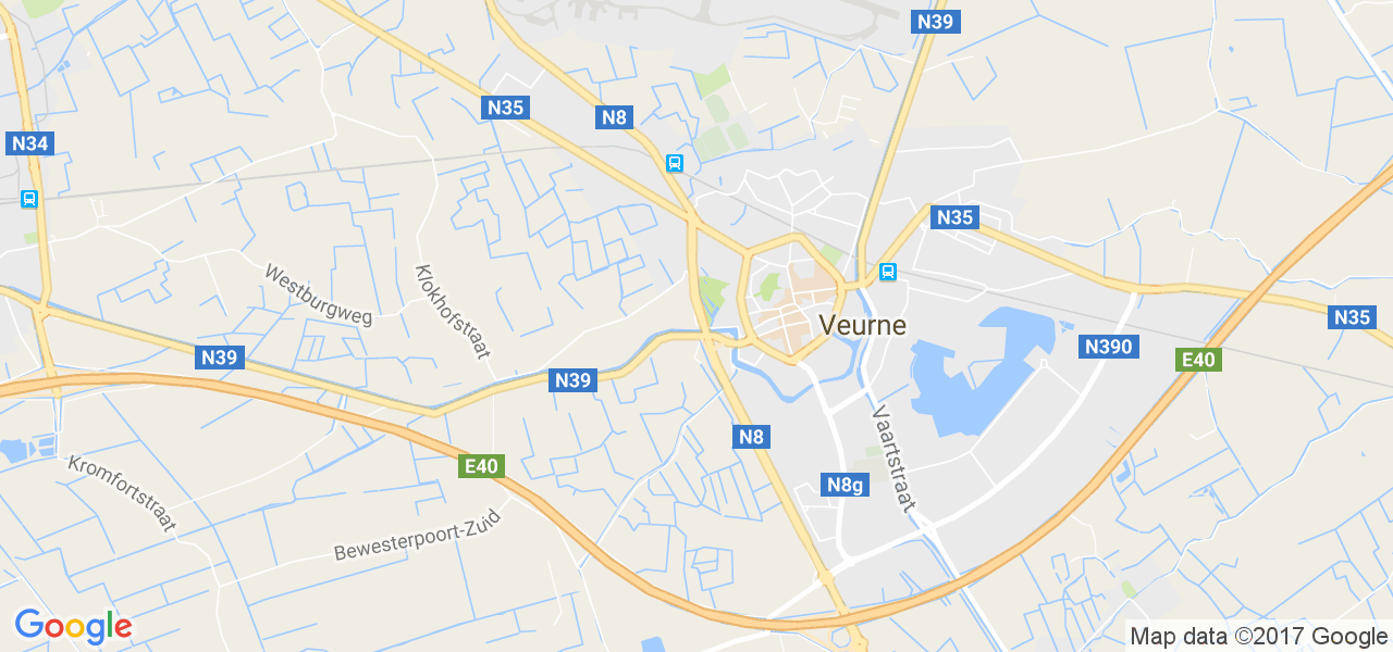 map de la ville de Veurne