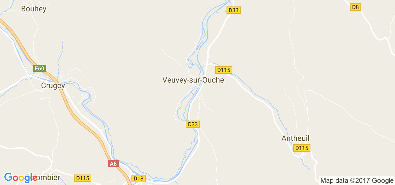 map de la ville de Veuvey-sur-Ouche