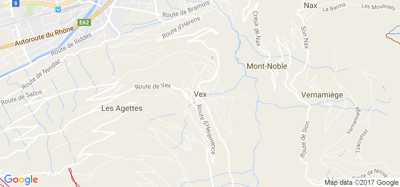 map de la ville de Vex