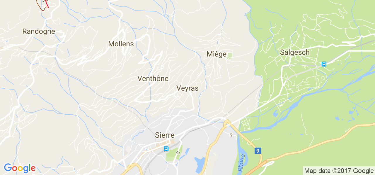 map de la ville de Veyras