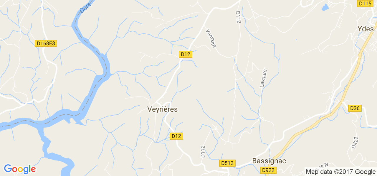 map de la ville de Veyrières