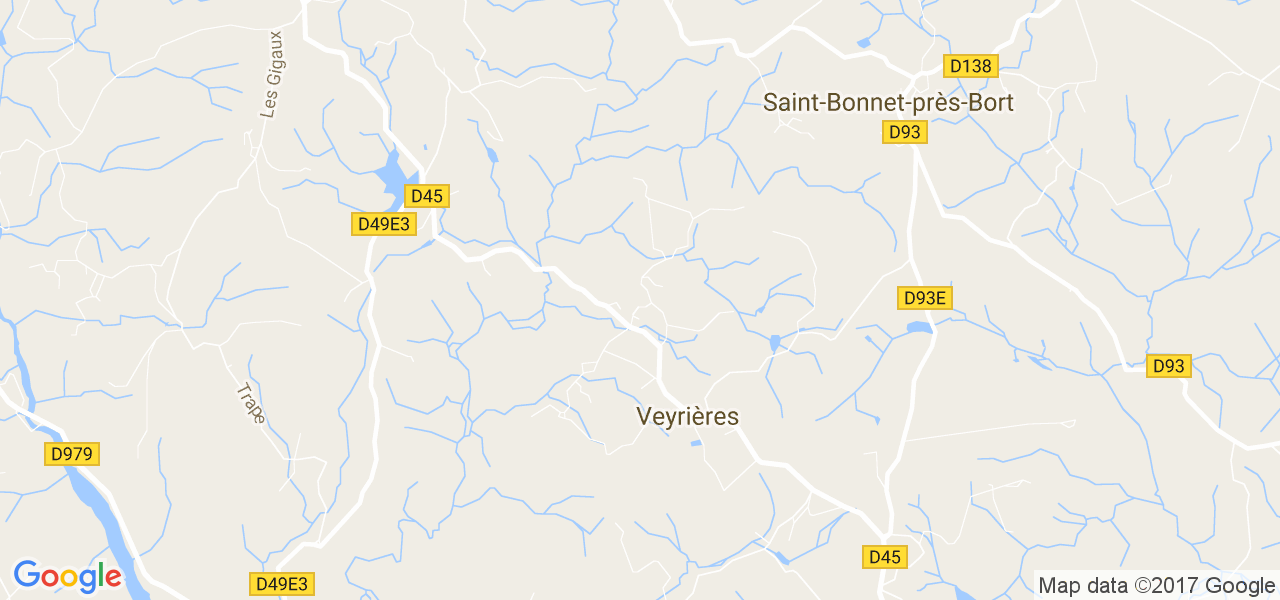 map de la ville de Veyrières