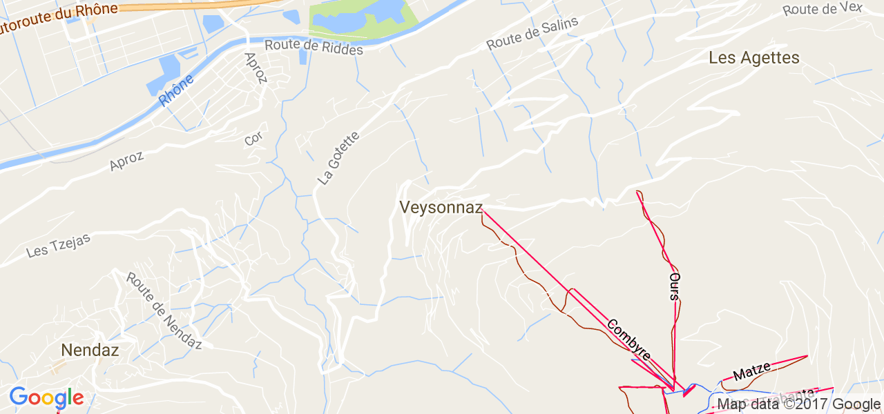 map de la ville de Veysonnaz