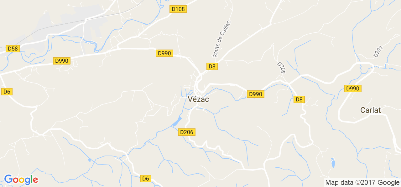 map de la ville de Vézac