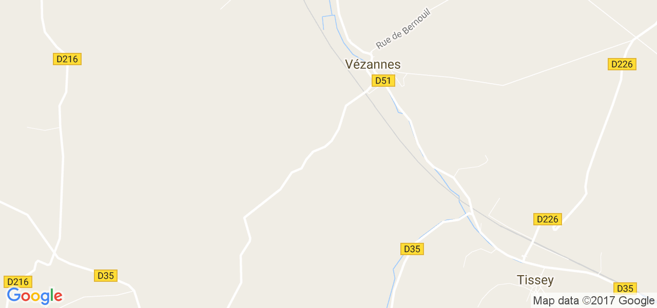 map de la ville de Vézannes