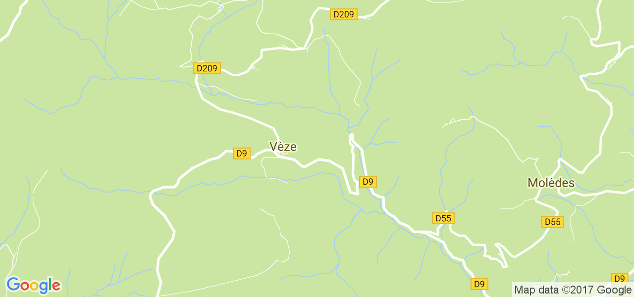 map de la ville de Vèze