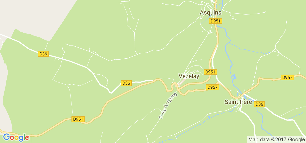 map de la ville de Vézelay