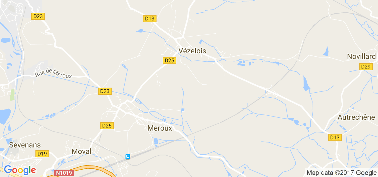 map de la ville de Vézelois