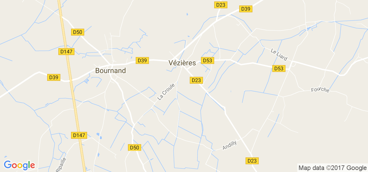 map de la ville de Vézières