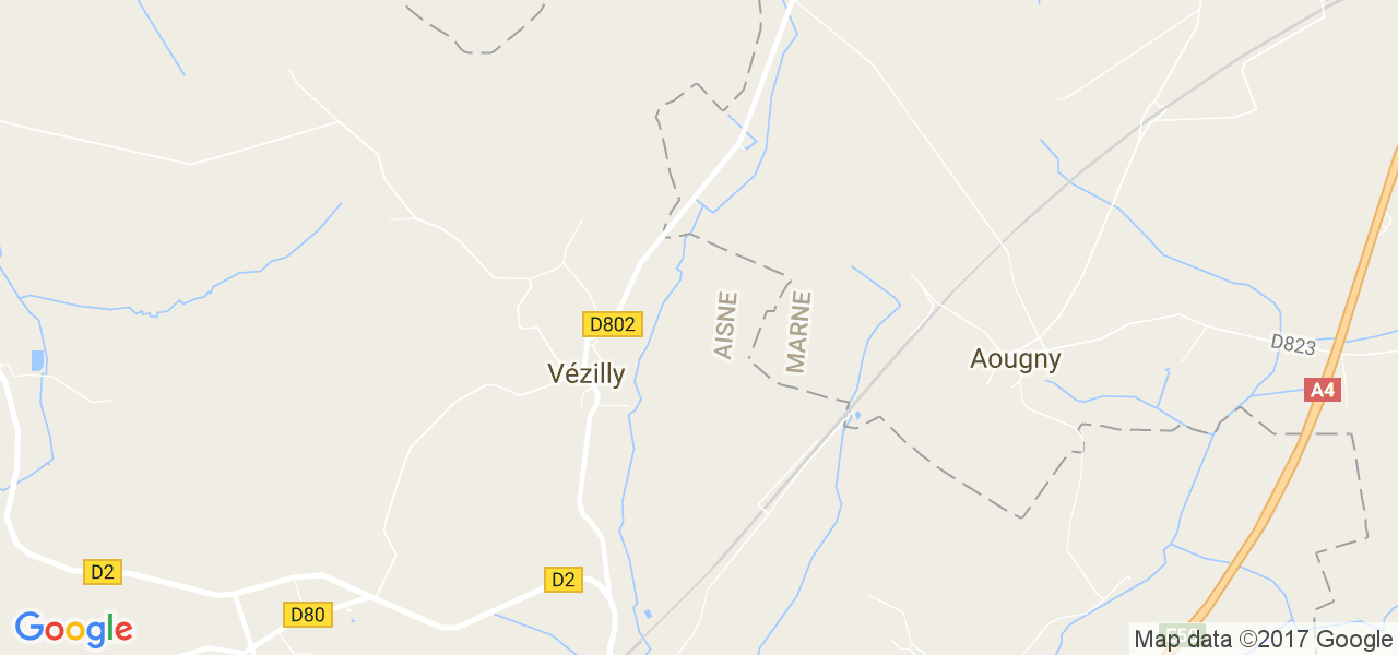 map de la ville de Vézilly