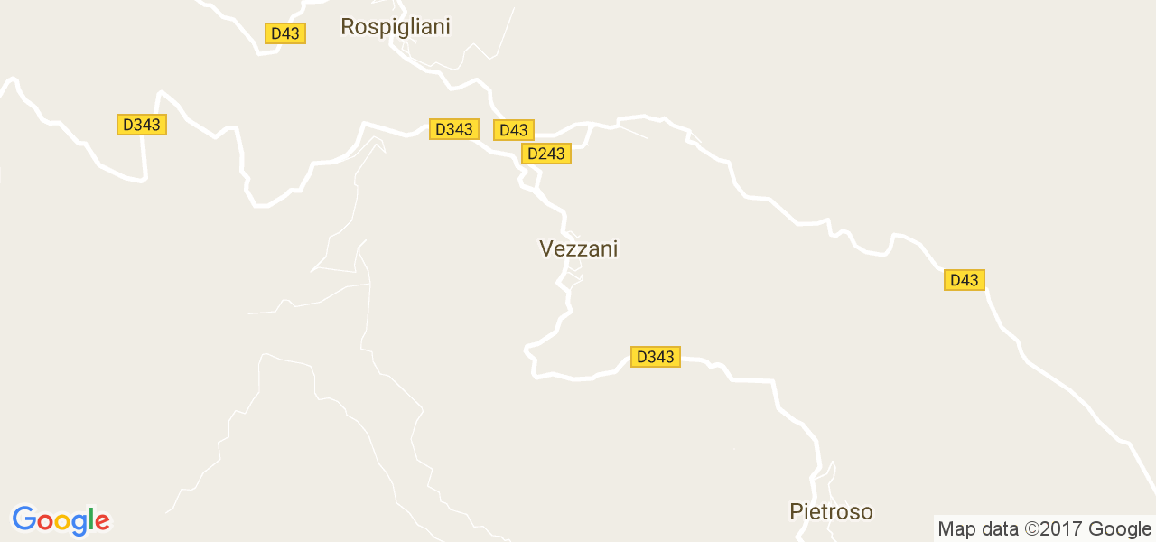 map de la ville de Vezzani