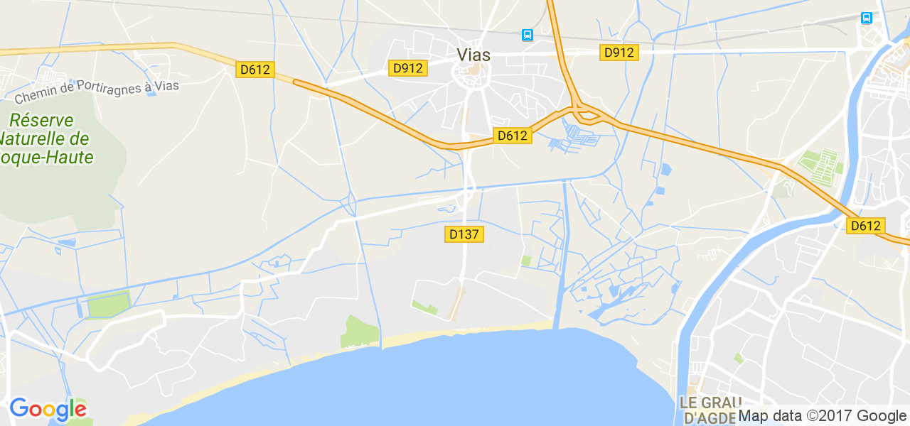 map de la ville de Vias