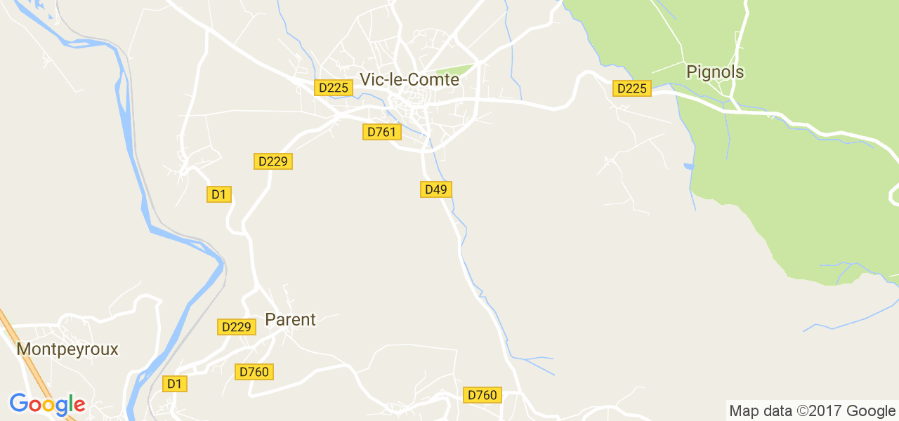 map de la ville de Vic-le-Comte