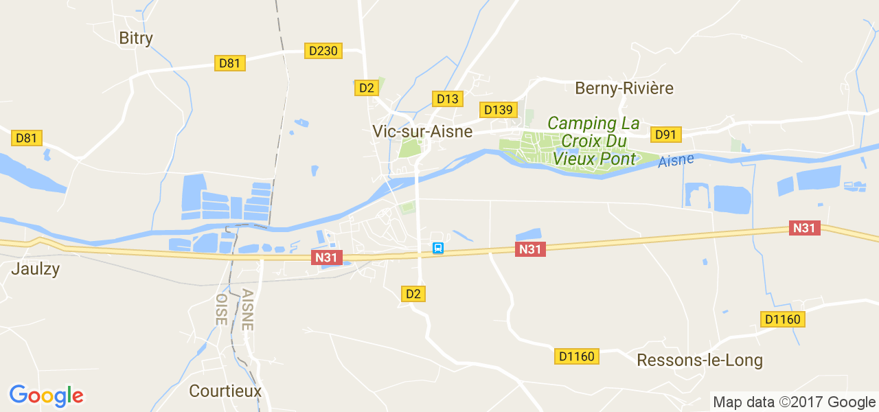 map de la ville de Vic-sur-Aisne