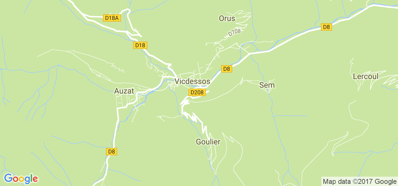 map de la ville de Vicdessos