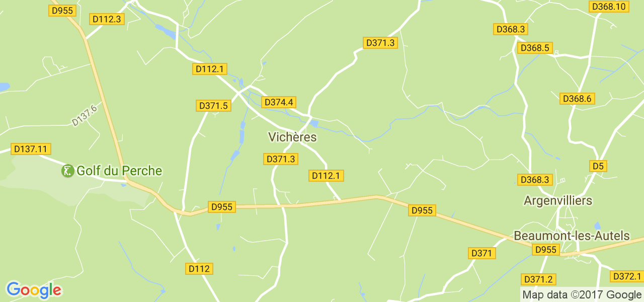 map de la ville de Vichères