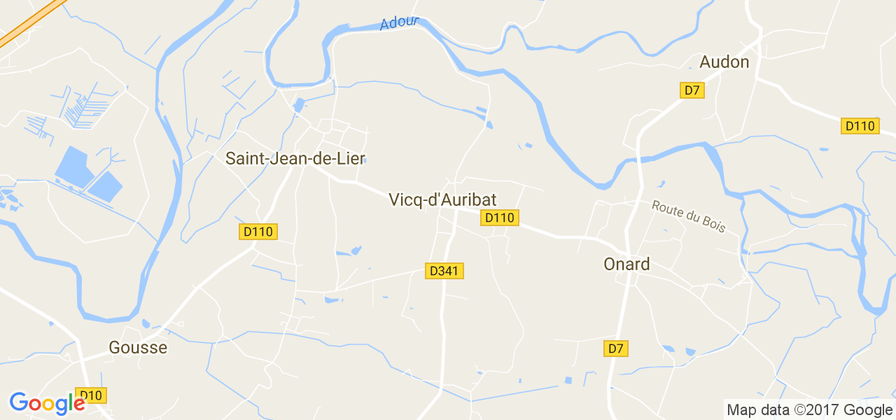 map de la ville de Vicq-d'Auribat