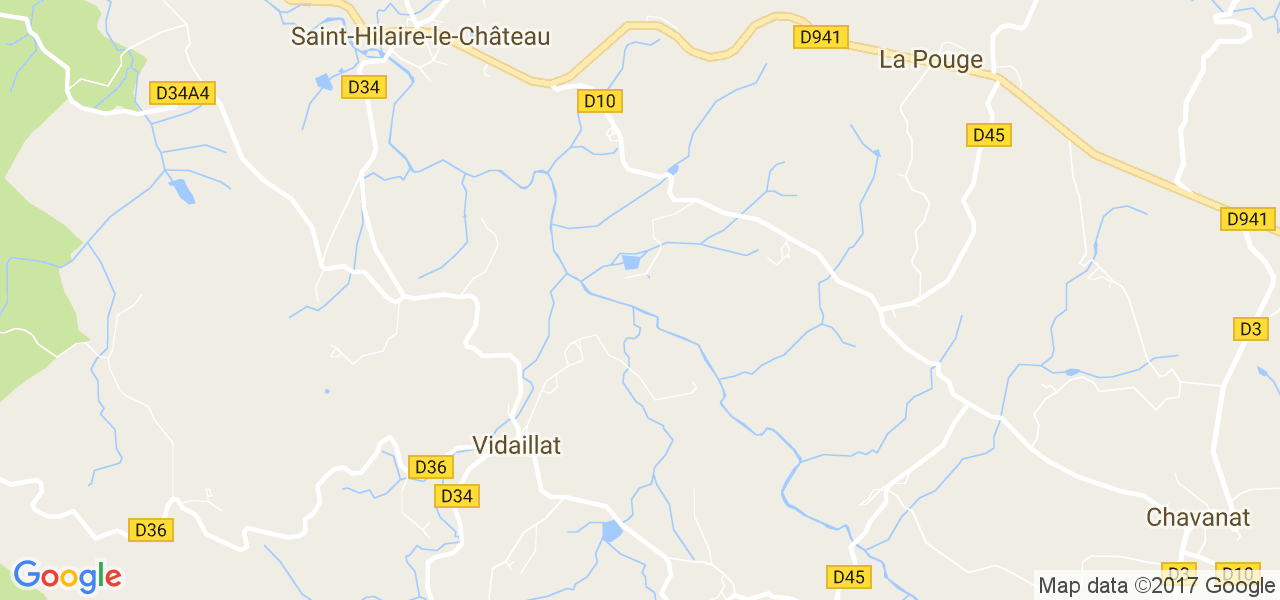 map de la ville de Vidaillat