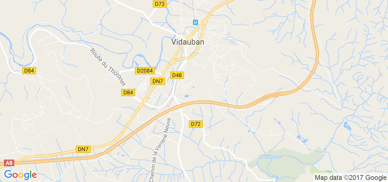 map de la ville de Vidauban