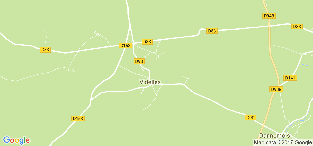 map de la ville de Videlles